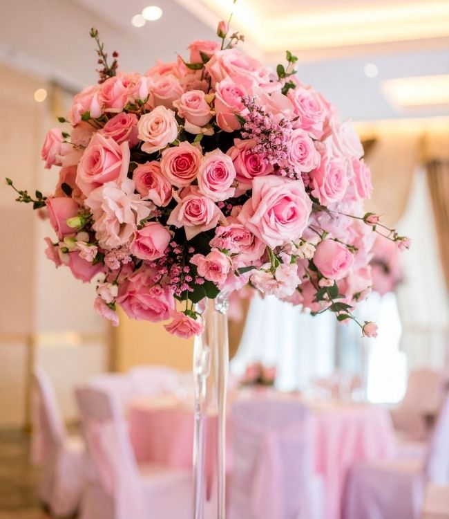 Tall Rose Vase Arrangement